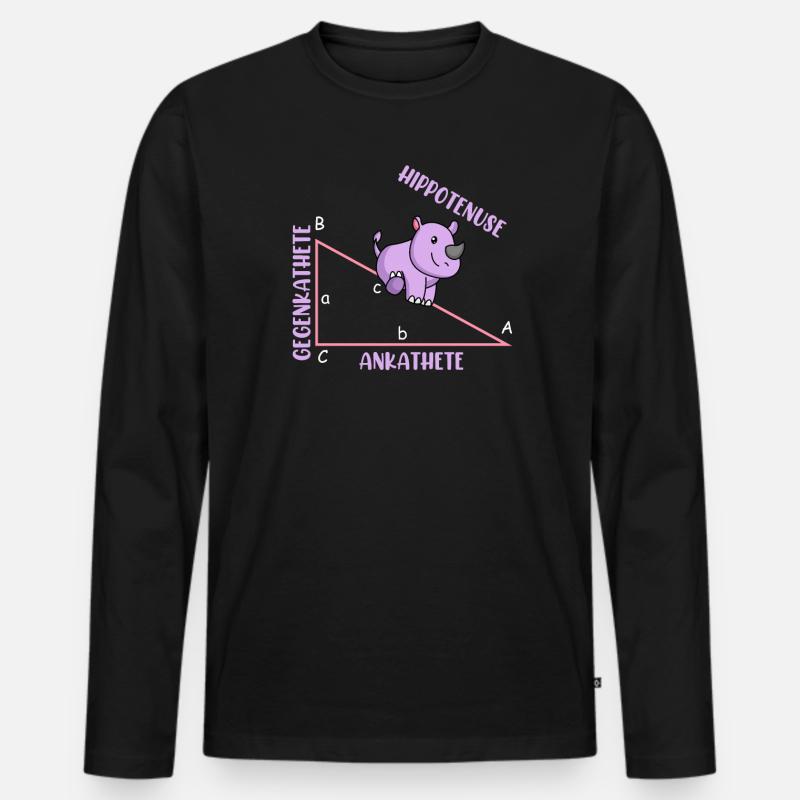 Mathematiker Mathelehrer Hippotenuse - Männer Premium Bio Langarmshirt - Schwarz