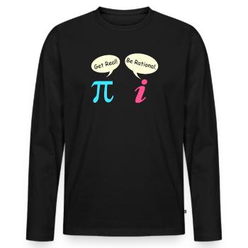 Mathe Spruch Komplexe Zahl Pie get real - Männer Premium Bio Langarmshirt - Schwarz - Vorne - Nico (187cm)