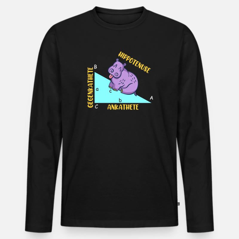 Hippotenuse Mathe - Männer Premium Bio Langarmshirt - Schwarz