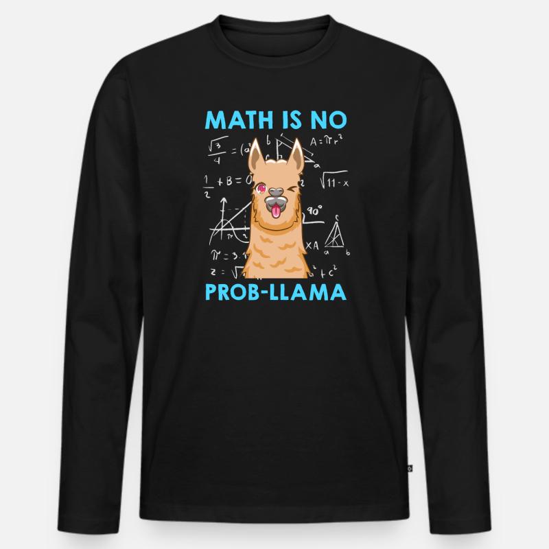 Math is no Prob-llama Mathematiker - Männer Premium Bio Langarmshirt - Schwarz