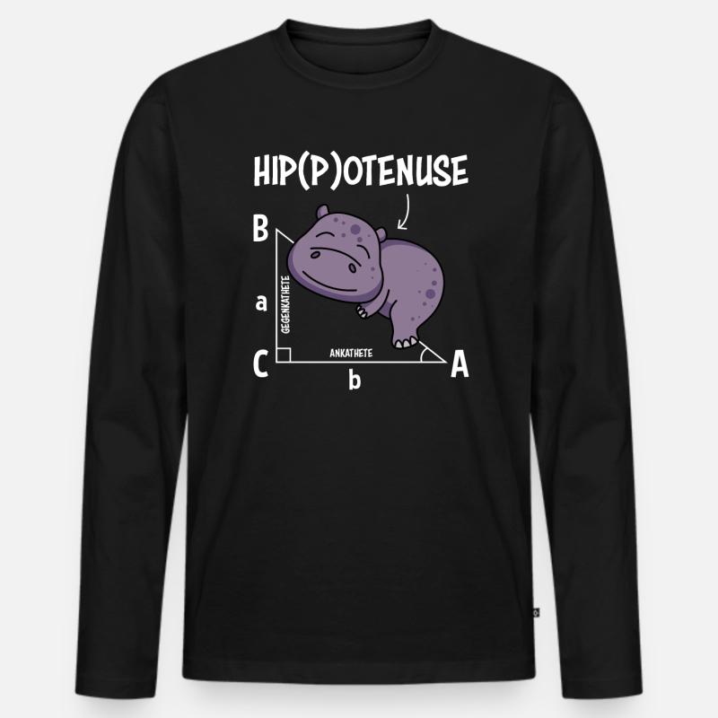 Mathelehrer Hippotenuse Mathematik - Männer Premium Bio Langarmshirt - Schwarz