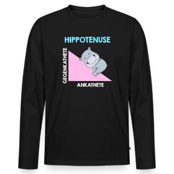 Hippotenuse Algebra Analysis - Men's Premium Organic Long Sleeve Shirt - black - Front - Nico (187cm)