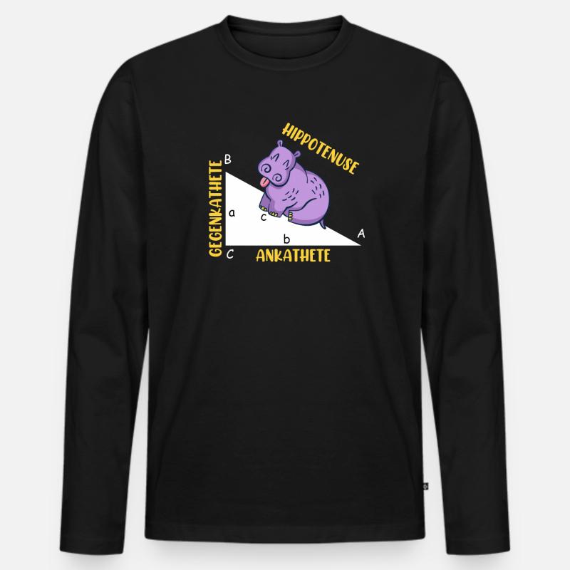 Hippotenuse Mathe - Männer Premium Bio Langarmshirt - Schwarz