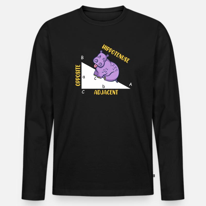 Hippotenuse Mathe - Männer Premium Bio Langarmshirt - Schwarz