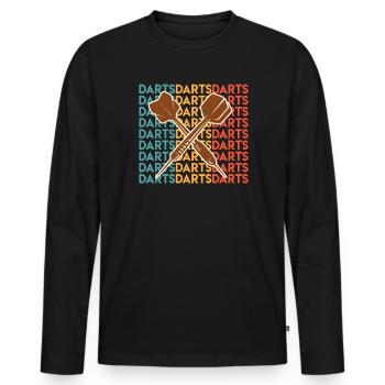 Fléchettes Jouer Fléchettes Fléchettes Fléchettes Fléchettes - T-shirt manches longues Premium bio Homme - noir - Devant - Nico (187cm)