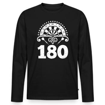 Fléchettes 180 Fléchettes Fléchettes Flèche 180 Fléchettes - T-shirt manches longues Premium bio Homme - noir - Devant - Nico (187cm)