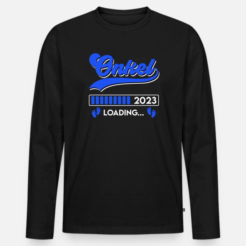 Onkel 2023 loading Onkel - Männer Premium Bio Langarmshirt - Schwarz