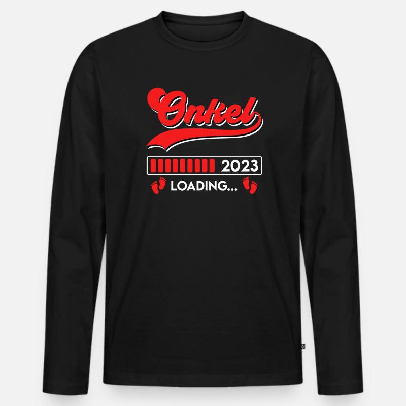 Onkel 2023 loading Onkel - Männer Premium Bio Langarmshirt - Schwarz