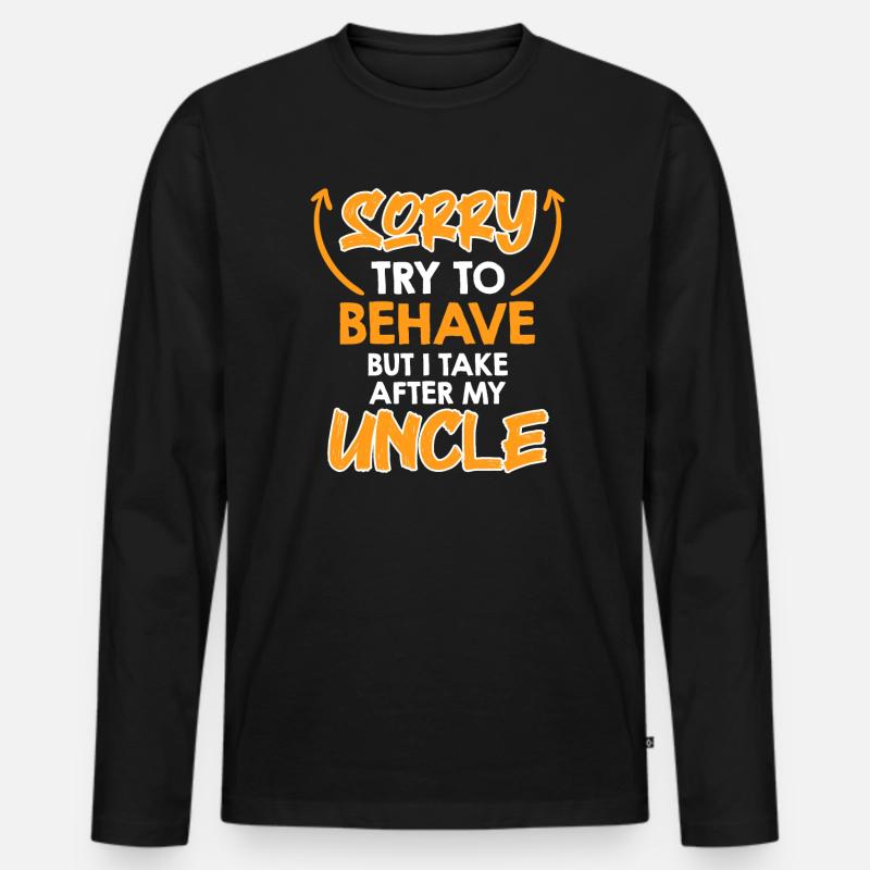 Versuche mich zu benehmen - Männer Premium Bio Langarmshirt - Schwarz