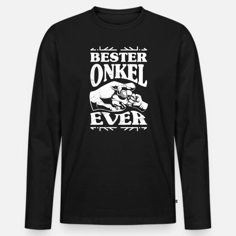 Bester Onkel ever - Männer Premium Bio Langarmshirt - Schwarz