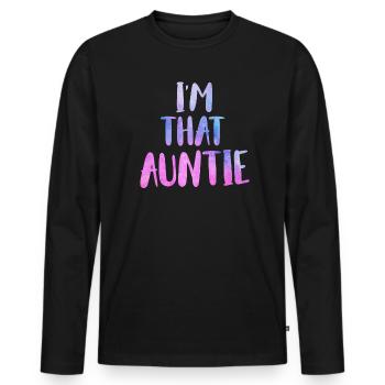 Je suis une telle tante Je suis cette tante Meilleure tante - T-shirt manches longues Premium bio Homme - noir - Devant - Nico (187cm)