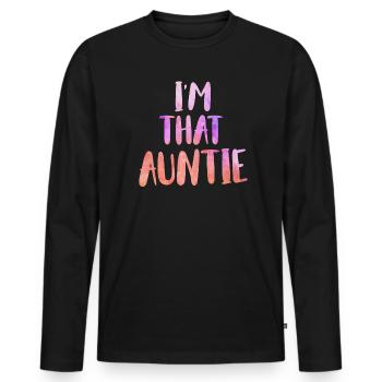 Je suis une telle tante Je suis cette tante Meilleure tante - T-shirt manches longues Premium bio Homme - noir - Devant - Nico (187cm)