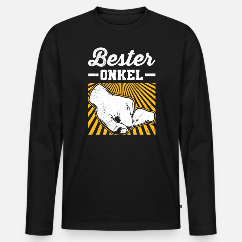 Bester Onkel - Männer Premium Bio Langarmshirt - Schwarz