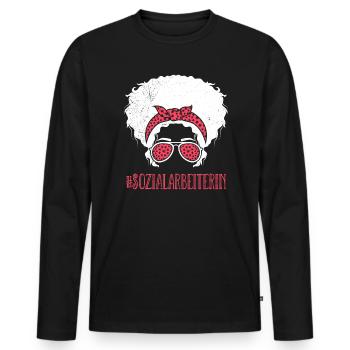 Travailleur social Je suis travailleur social - T-shirt manches longues Premium bio Homme - noir - Devant - Nico (187cm)