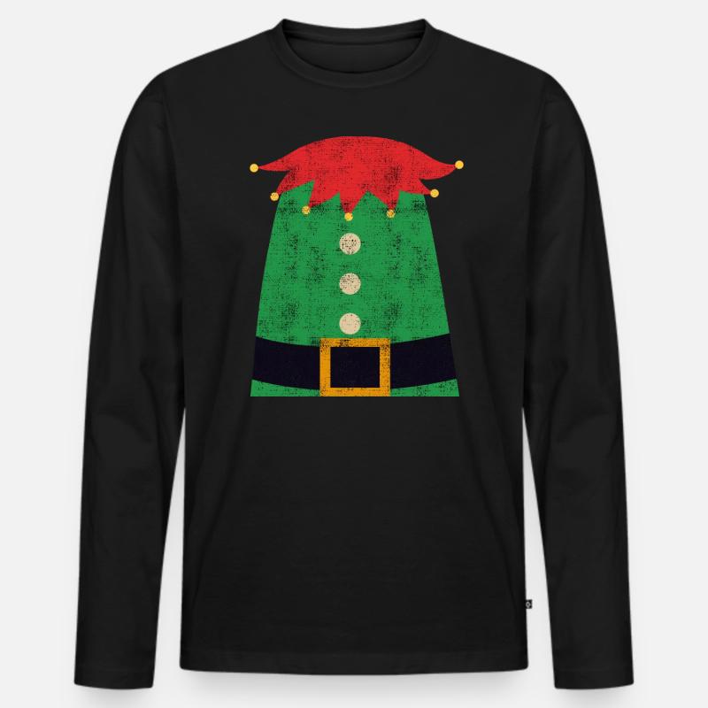 Elfenkostüm Elfe - Männer Premium Bio Langarmshirt - Schwarz