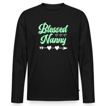 Blessed Nanny you are the best childminder - Men's Premium Organic Long Sleeve Shirt - black - Front - Nico (187cm)