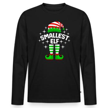 Kleinste Elfe kleine Schwester kleiner Bruder - Männer Premium Bio Langarmshirt - Schwarz - Vorne - Nico (187cm)