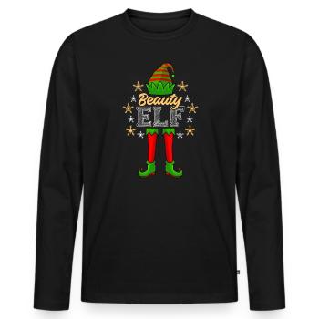 Beauty Elfe Schminke Kosmetikerin Damen Weihnacht - Männer Premium Bio Langarmshirt - Schwarz - Vorne - Nico (187cm)