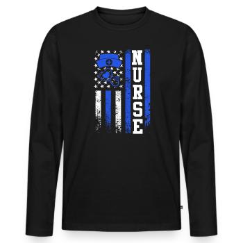 USA Nurse Nursing Nurse Nurse - Men's Premium Organic Long Sleeve Shirt - black - Front - Nico (187cm)