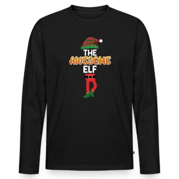The awesome elf incredible elf - Men's Premium Organic Long Sleeve Shirt - black - Front - Nico (187cm)