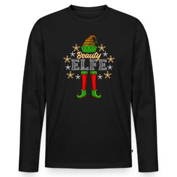 Beauty Elfe Schminke Kosmetikerin Damen Weihnacht - Männer Premium Bio Langarmshirt - Schwarz - Vorne - Nico (187cm)