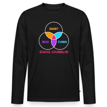Accompagnement scolaire Smart sexy drôle Compagnon d’école - T-shirt manches longues Premium bio Homme - noir - Devant - Nico (187cm)