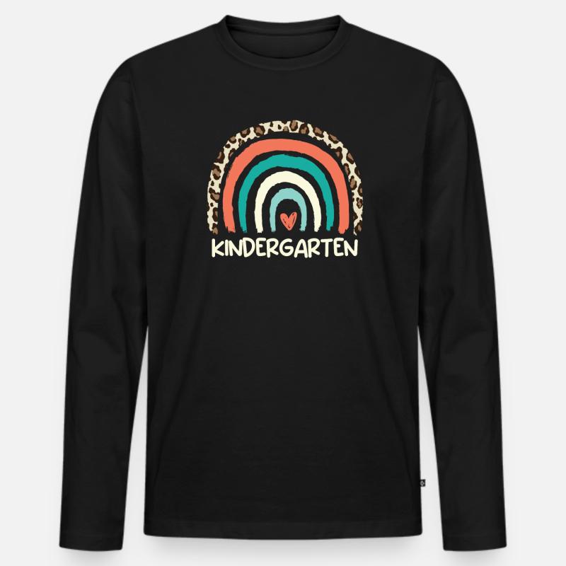 Ich bin gerne im Kindergarten - Männer Premium Bio Langarmshirt - Schwarz
