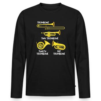 Small Trombone Curvy Trombone Thick Trombone - Men's Premium Organic Long Sleeve Shirt - black - Front - Nico (187cm)