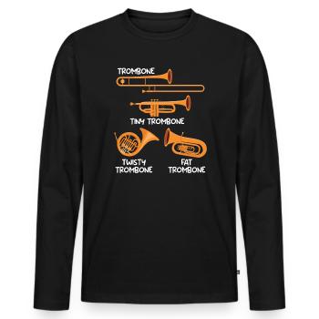 Small Trombone Curvy Trombone Thick Trombone - Men's Premium Organic Long Sleeve Shirt - black - Front - Nico (187cm)