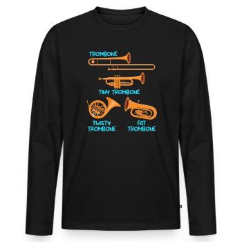 Small Trombone Curvy Trombone Thick Trombone - Men's Premium Organic Long Sleeve Shirt - black - Front - Nico (187cm)