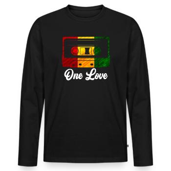 Walkman Kassettenrecorder One Love Kassette - Männer Premium Bio Langarmshirt - Schwarz - Vorne - Nico (187cm)