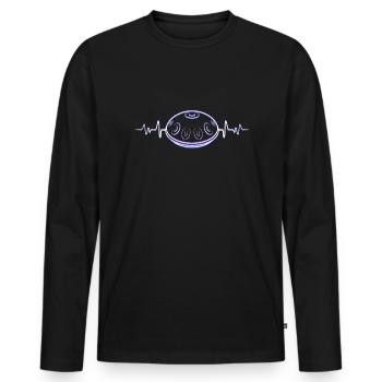 Klangschale Blech Percussion Drummer Schlagzeug - Männer Premium Bio Langarmshirt - Schwarz - Vorne - Nico (187cm)