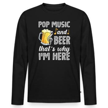 Concert de musique C’est pourquoi je suis ici Bière et Schlager - T-shirt manches longues Premium bio Homme - noir - Devant - Nico (187cm)