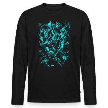 Scifi - Hintergrund Textur - Männer Premium Bio Langarmshirt - Schwarz - Vorne - Nico (187cm)