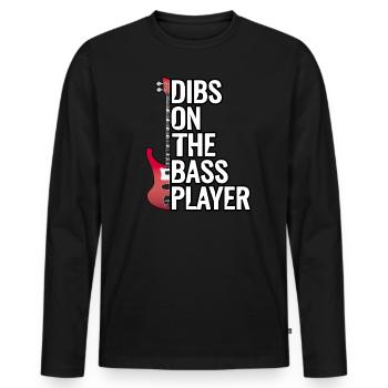 Bass guitar musician reserved for the bass player - Men's Premium Organic Long Sleeve Shirt - black - Front - Nico (187cm)