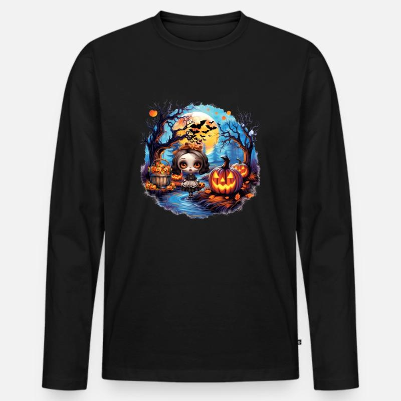 Cute Halloween Doll - Männer Premium Bio Langarmshirt - Schwarz