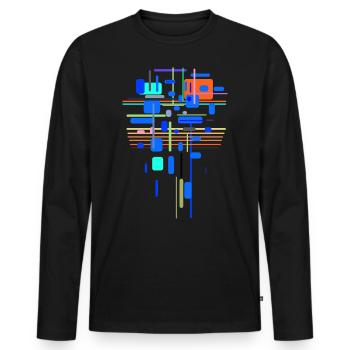 Architecture - T-shirt manches longues Premium bio Homme - noir - Devant - Nico (187cm)