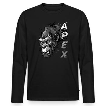 Gorilla Apex - Männer Premium Bio Langarmshirt - Schwarz - Vorne - Nico (187cm)