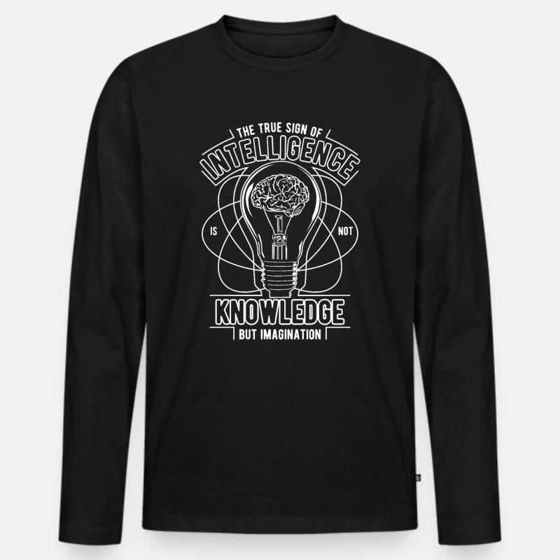 Die wahre Intelligenz - Männer Premium Bio Langarmshirt - Schwarz
