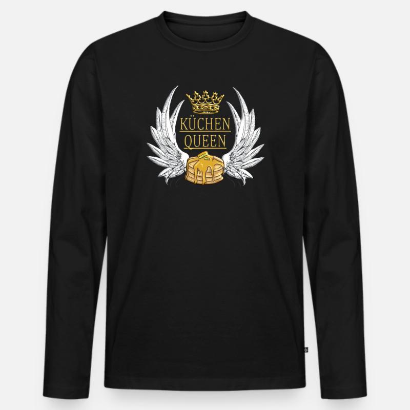 Küchenqueen Backen Design mit Kuchen - Männer Premium Bio Langarmshirt - Schwarz
