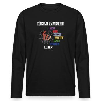Grillen Design für Garten und Camping - Männer Premium Bio Langarmshirt - Schwarz - Vorne - Nico (187cm)