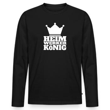 Heimwerkerkönig Design für Heimwerker - Männer Premium Bio Langarmshirt - Schwarz - Vorne - Nico (187cm)