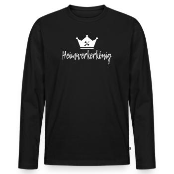 Heimwerkerkönig Design für Heimwerker - Männer Premium Bio Langarmshirt - Schwarz - Vorne - Nico (187cm)