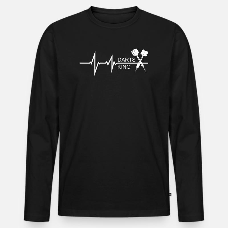 Dart Darts Hobby Sport Geschenkidee - Männer Premium Bio Langarmshirt - Schwarz