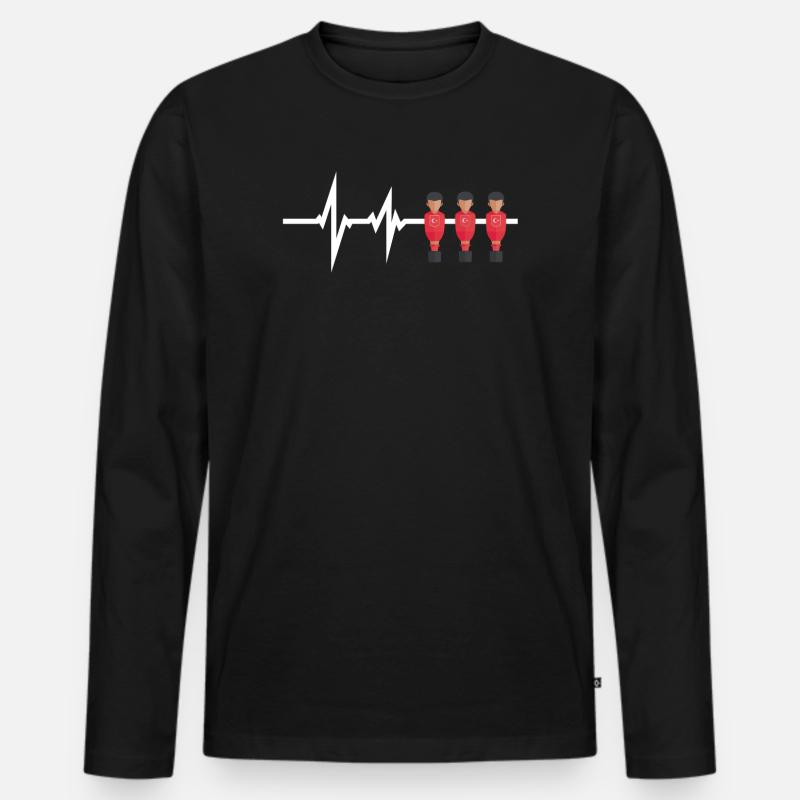 Geschenkidee Tischfussball Kicker Design - Männer Premium Bio Langarmshirt - Schwarz