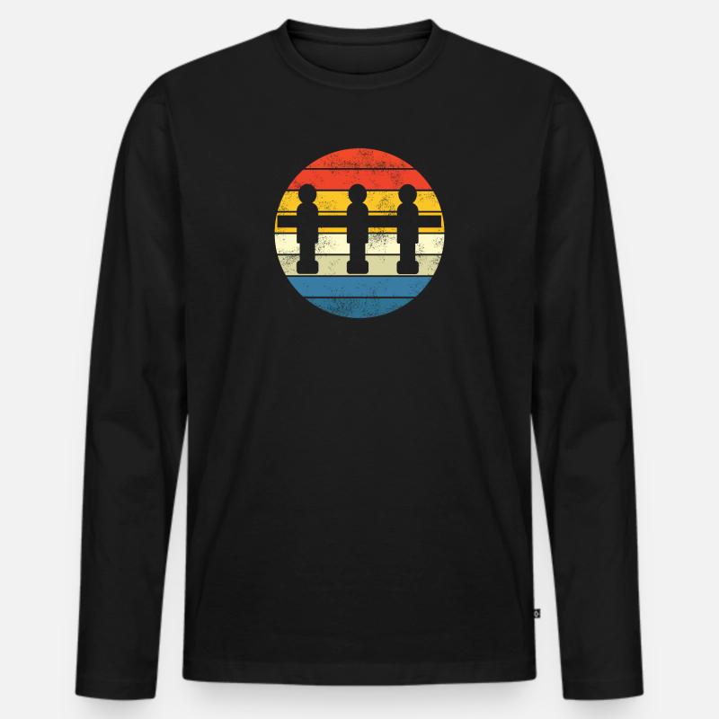 Geschenkidee Tischfussball Kicker Design - Männer Premium Bio Langarmshirt - Schwarz