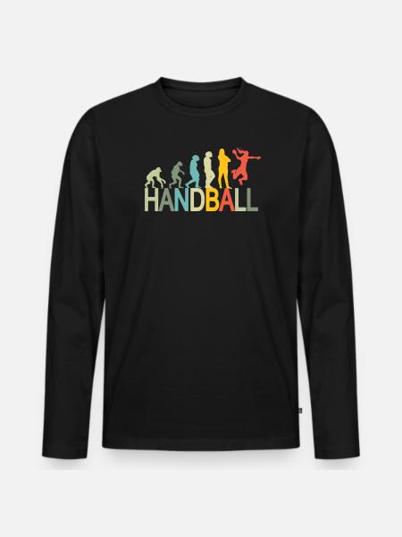 Lstige Handball Design Evolution - T-shirt manches longues Premium bio Homme - noir