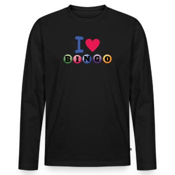 Bingo Player Gift Gift Idea - Men's Premium Organic Long Sleeve Shirt - black - Front - Nico (187cm)