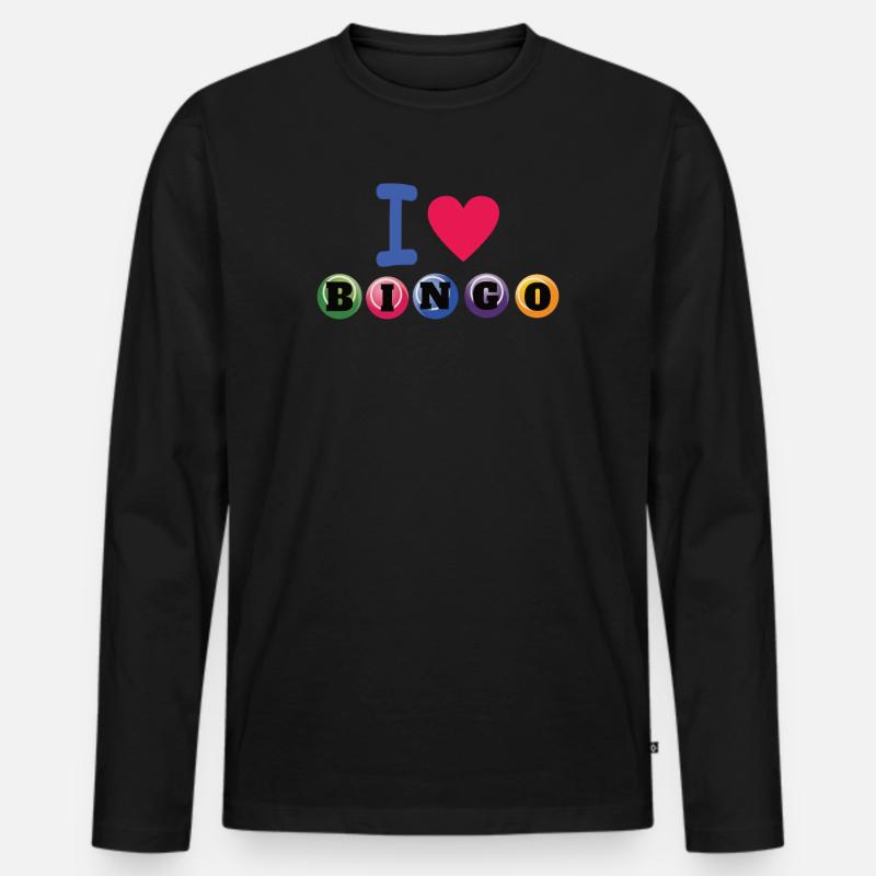 Bingo Spieler Geschenk Geschenkidee - Männer Premium Bio Langarmshirt - Schwarz