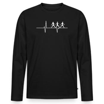 Nordic Walking Gift Sport Design - Men's Premium Organic Long Sleeve Shirt - black - Front - Nico (187cm)